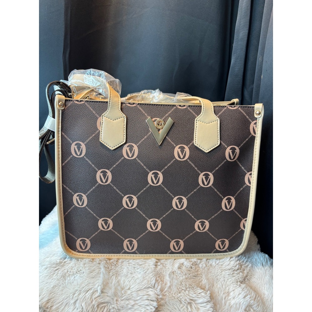 Valentino Orlandi Brown Monogram Vegan Leather Tote Bag VOSB-009 NWT